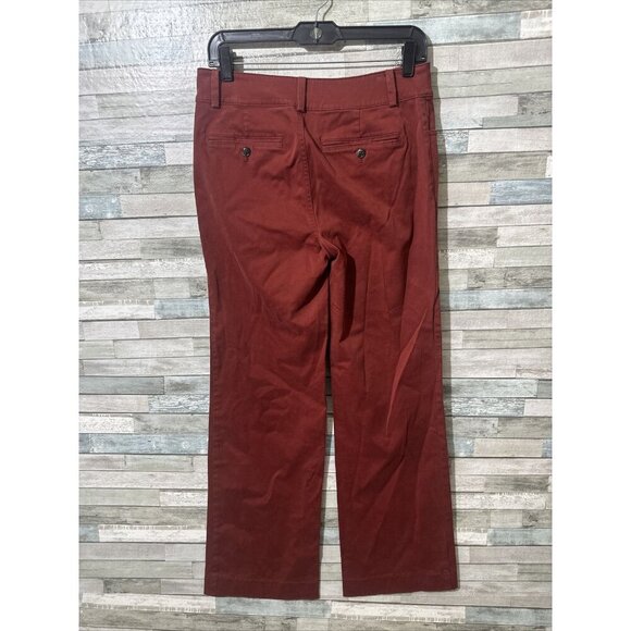 Women’s Soft Surroundings Chino Pants Maroon Wide Leg Size 6 - Picture 7 of 11
